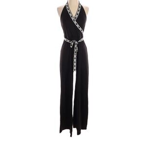 Diane Von Furstenberg Black Jumpsuit with White Trim